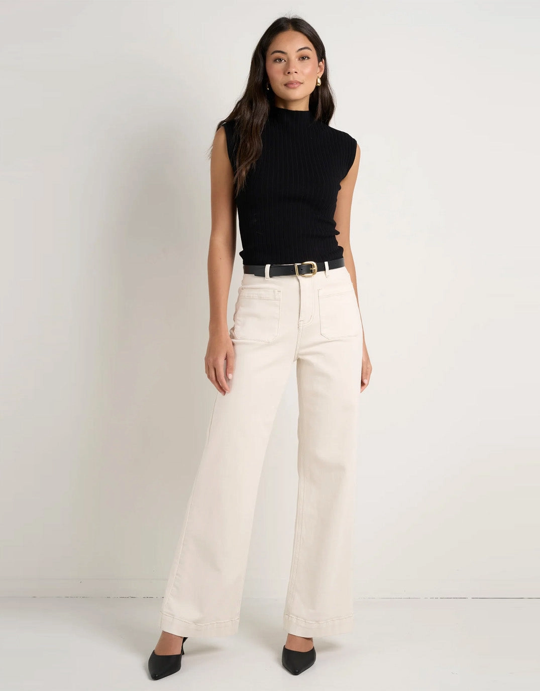 Zoey High Rise Stretch Denim Jean - Ecru Office Wear Weekend Warrior Trend Setter Fit Anytime