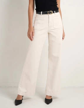 Zoey High Rise Stretch Denim Jean - Ecru Casual Classic Active Fit