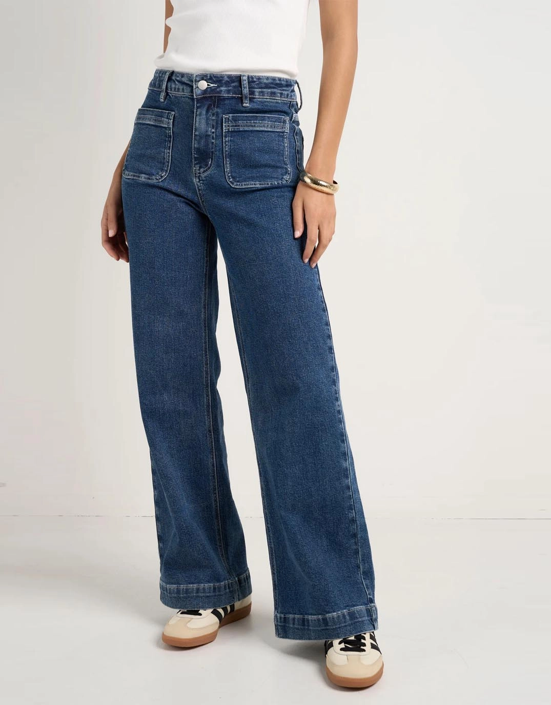 Simple Detail Smooth Feel Zoey High Rise Stretch Denim Jean - Mineral Blue