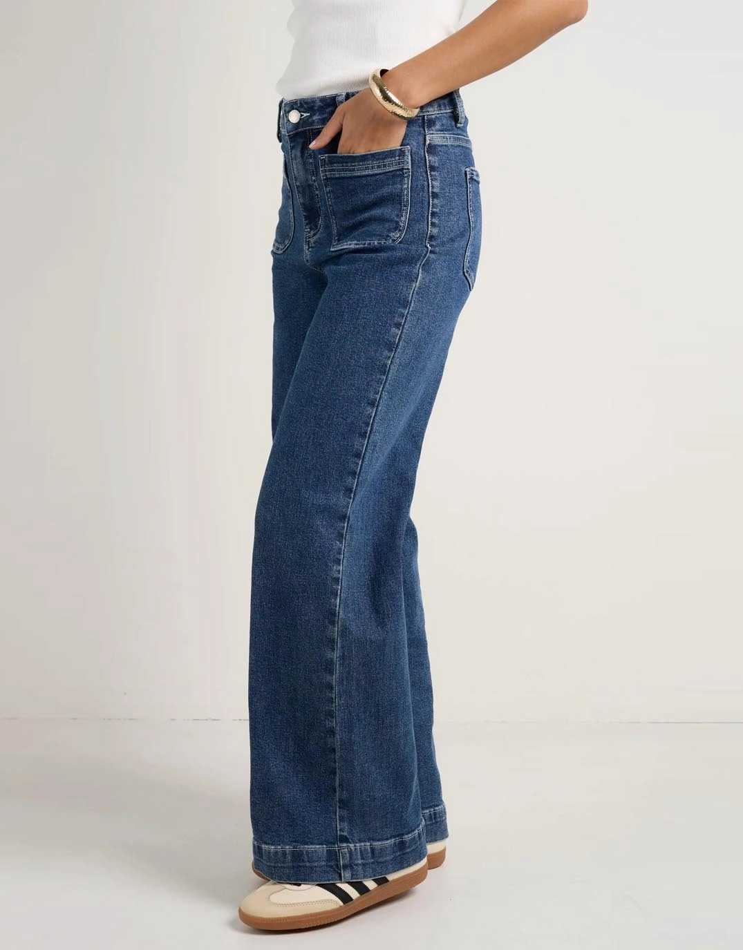 Zoey High Rise Stretch Denim Jean - Mineral Blue Party Look Modern Minimalist