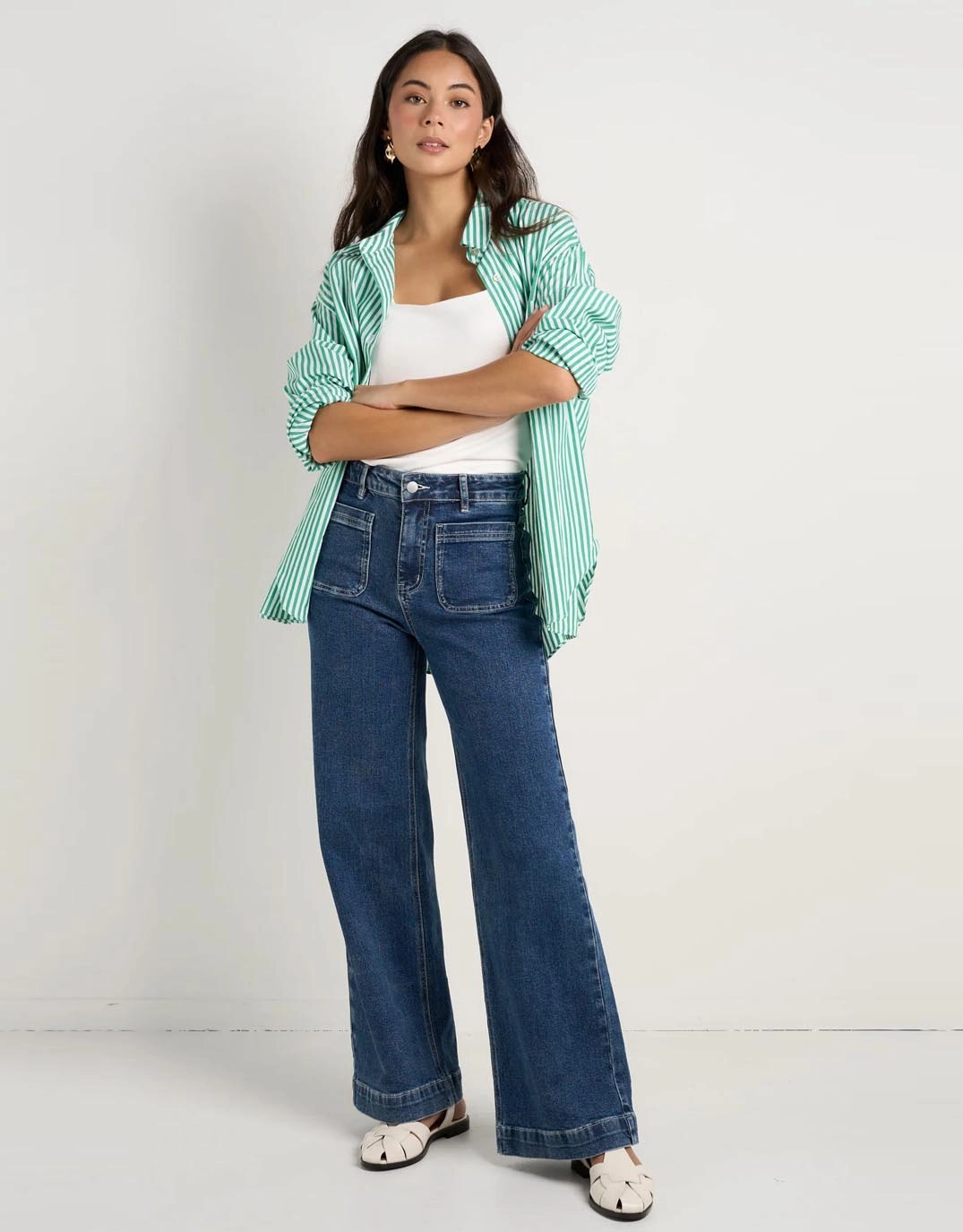 Zoey High Rise Stretch Denim Jean - Mineral Blue Chill Outfit Daywear Fit