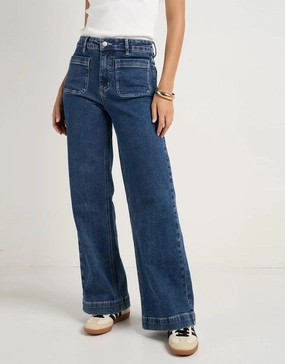 Simple Detail Smooth Feel Zoey High Rise Stretch Denim Jean - Mineral Blue